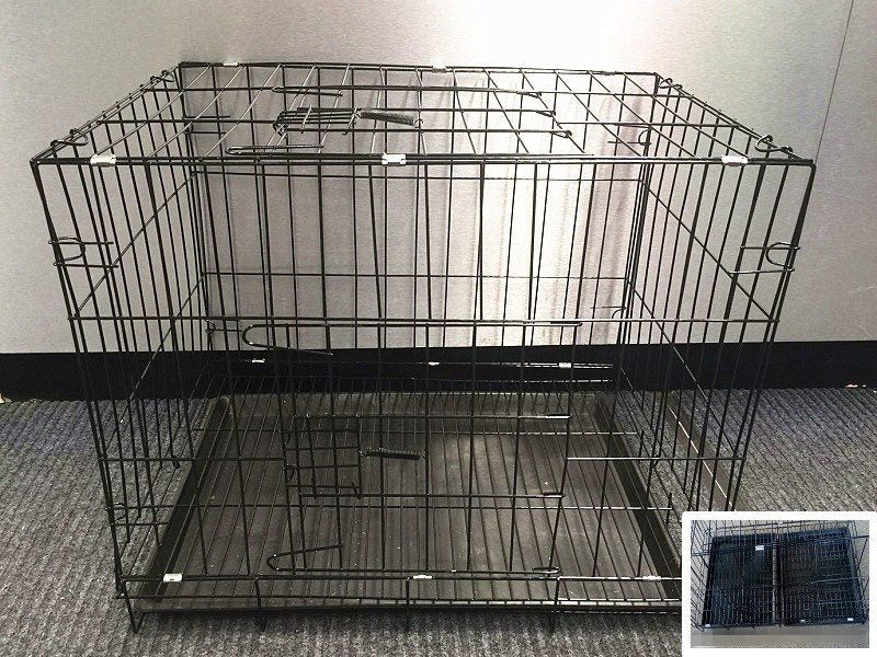 BLACK 70x50x60cm Pet Cage - 70CM Wide Collapsible Metal Pet Cage - Image 2