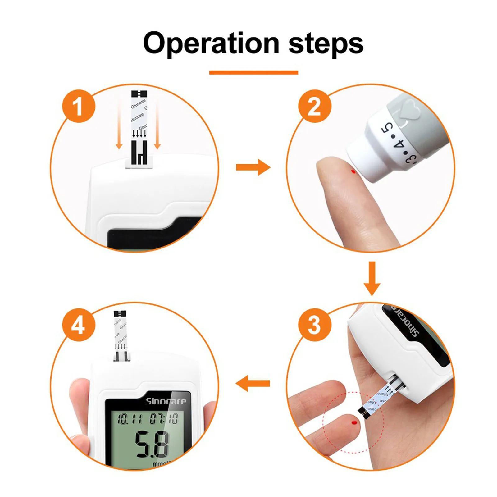 Sinocare GA-3 Blood Glucose Meter Blood Sugar Monitor - Image 10