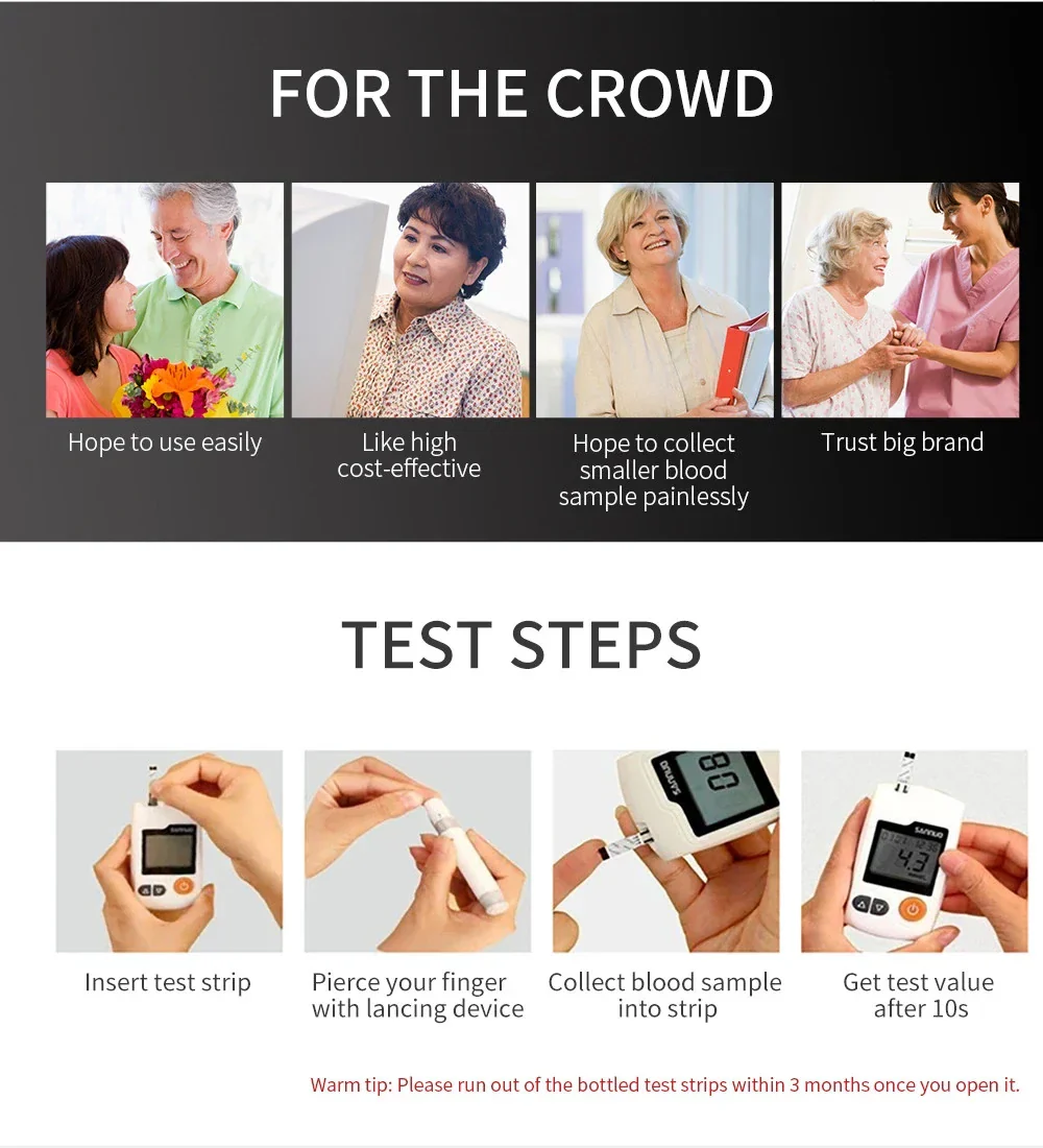Sinocare GA-3 Blood Glucose Meter Blood Sugar Monitor - Image 3