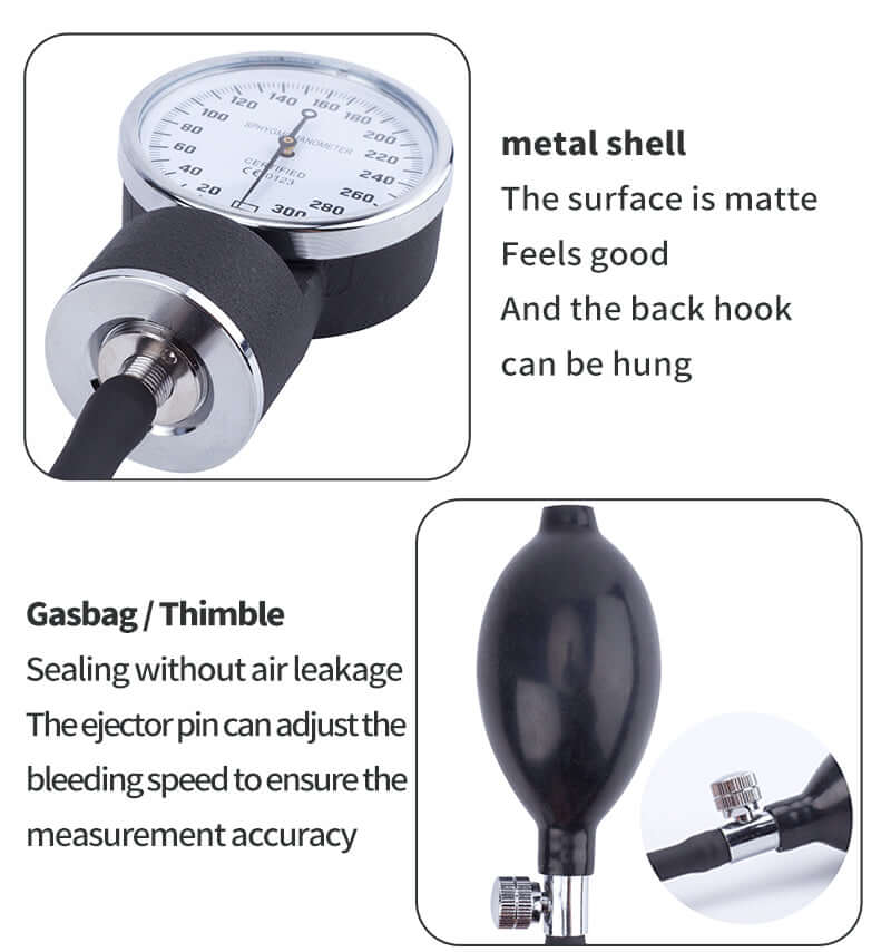 Blood Pressure Monitor Arm Blood Pressure Monitor Meter Aneroid Sphygmomanometer Cuff Stethoscope - Image 6
