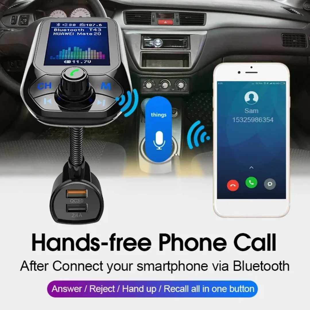 Bluetooth FM Transmitter, Car Radio Adapter - Image 5