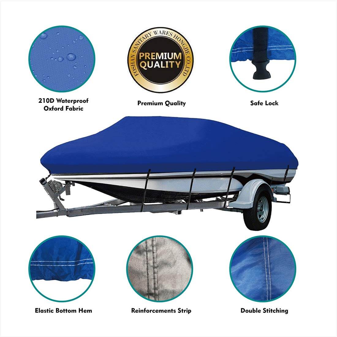 Boat Cover Heavy Duty – 210D Waterproof Boat Cover for 20–22ft V-Hull - Image 5