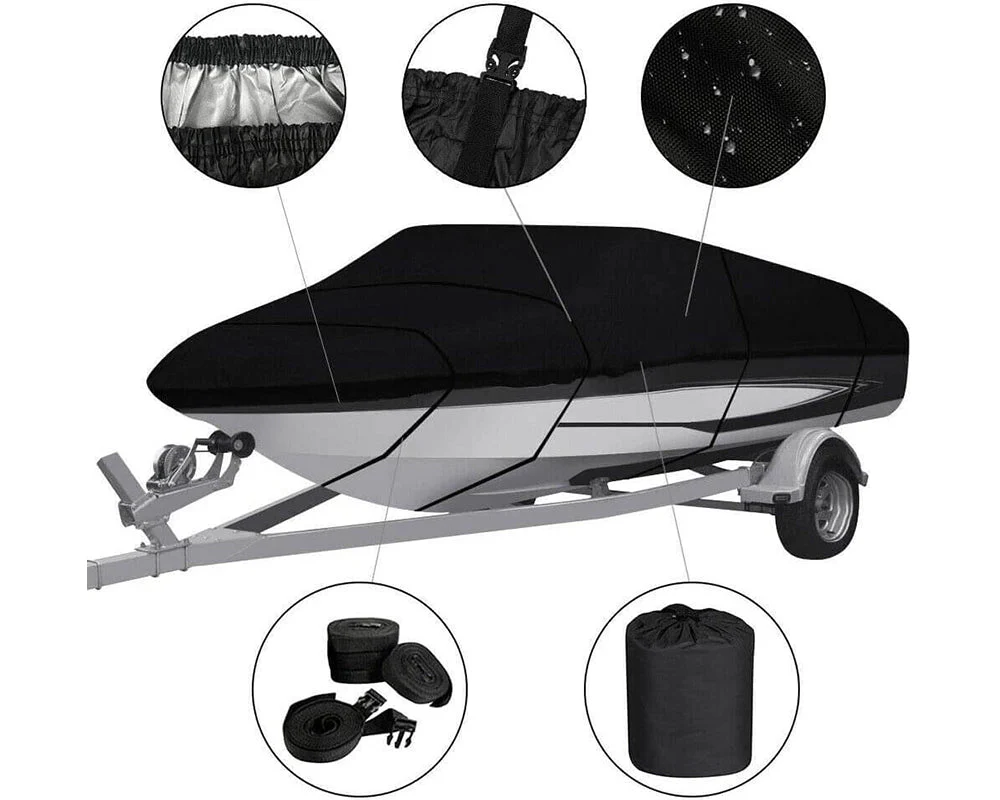 Boat Cover Heavy Duty – 600D Black Trailerable Boat Cover for 20–22ft V-Hull - Image 5