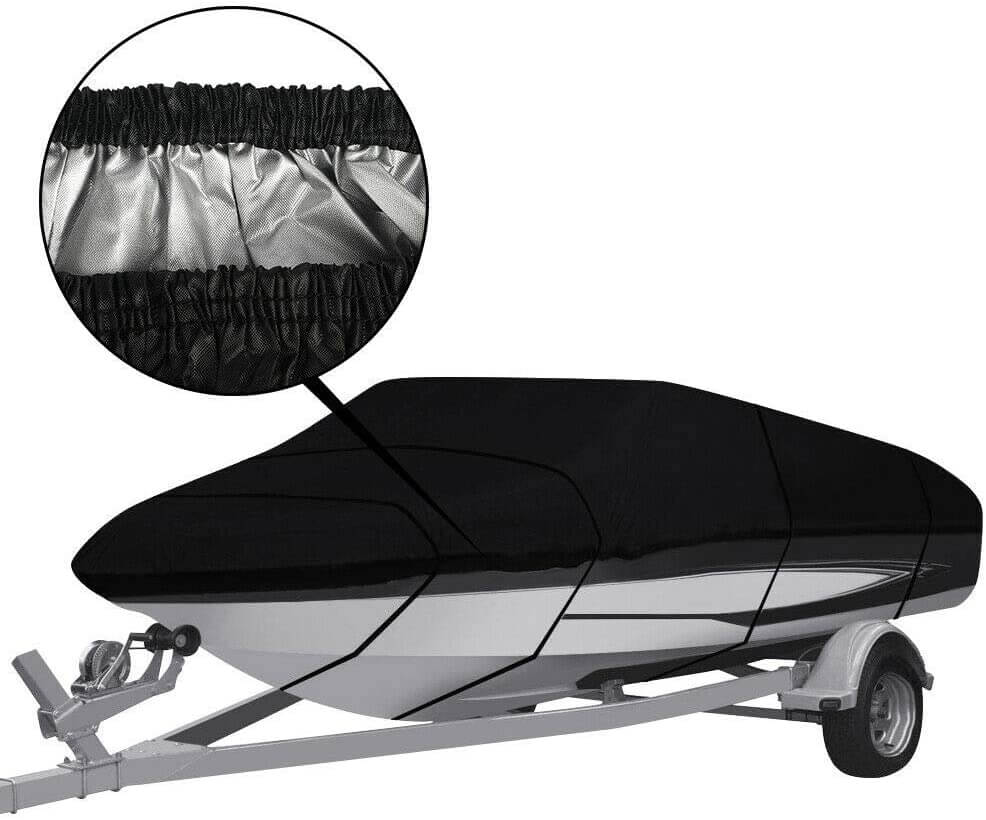 Boat Cover Heavy Duty – 600D Trailerable Boat Cover Black 12–14ft V-Hull - Image 5