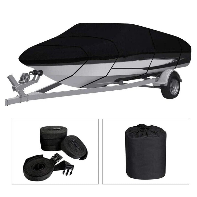Boat Cover Heavy Duty – 210D Black Trailerable Boat Cover for 12–14ft V-Hull - Image 3