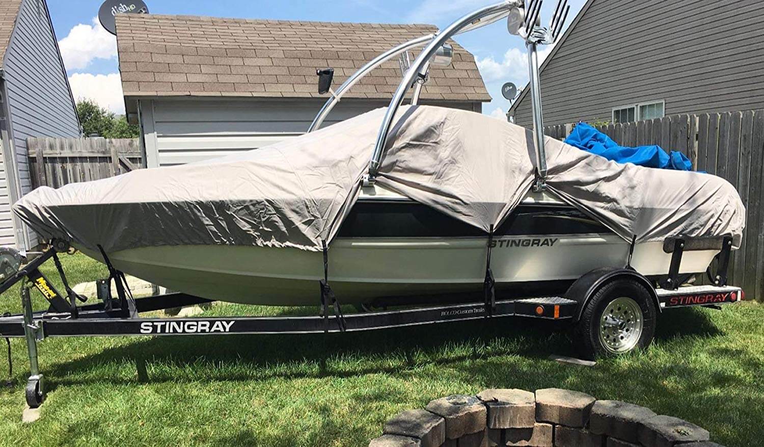 Boat Cover Heavy Duty – 600D Trailerable Boat Cover Silver 16–18ft V-Hull - Image 5
