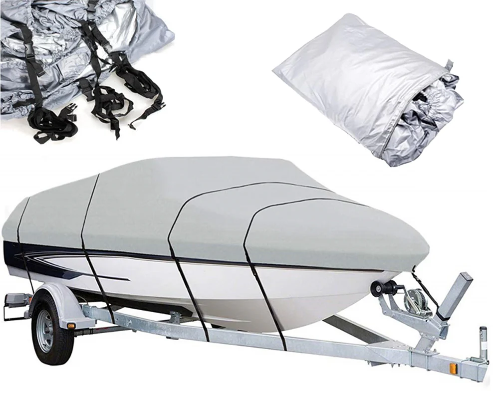 Boat Cover Heavy Duty – 210D Silver Trailerable Boat Cover for 16–18ft V-Hull - Image 2