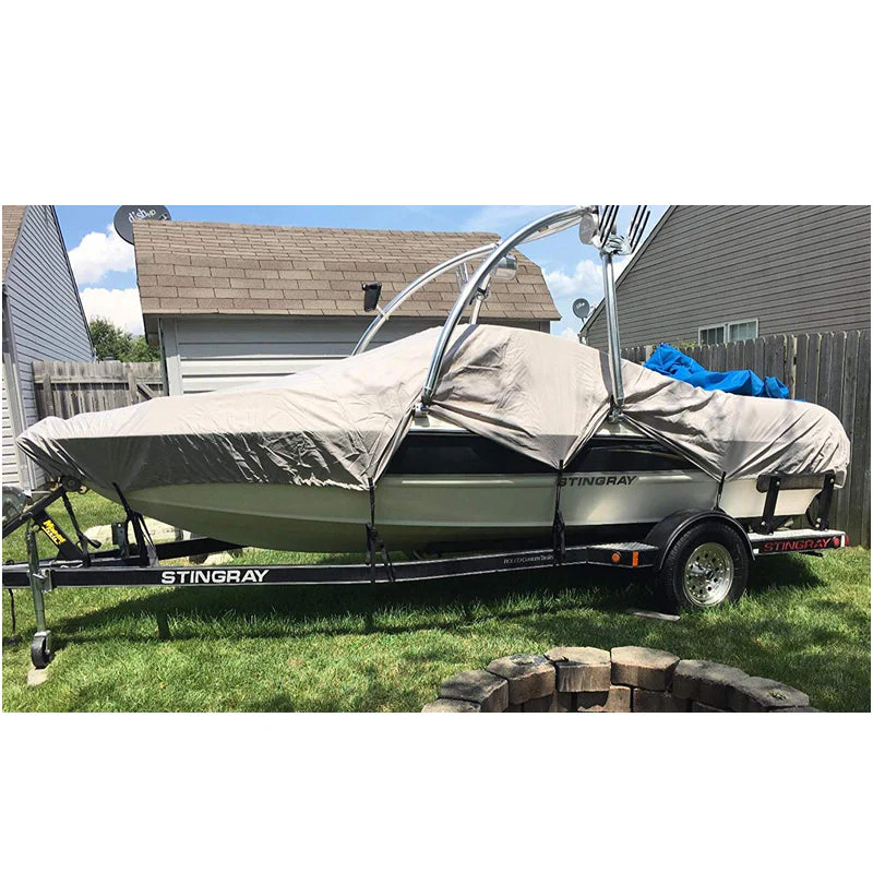 Boat Cover Trailerable Heavy Duty Boat Cover Silver 17Ft to 19FT - Image 5