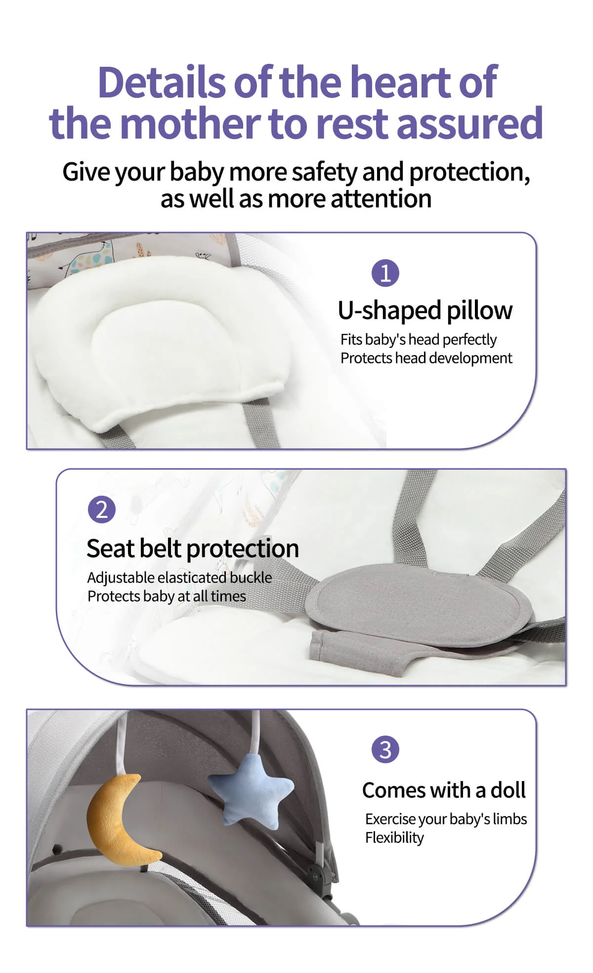 Electric Baby Bouncer Swing and Rocker NZ – With Dining Tray & Footrest Design - Image 16