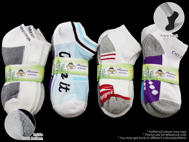 Bulk Sale Kids' Ankle Socks Cushion Socks- (60 Pairs) 6-8 Years - Image 2