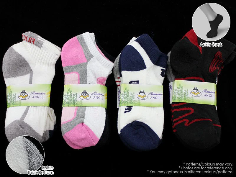 Bulk Sale Kids' Ankle Socks Cushion Socks- (60 Pairs) 6-8 Years - Image 3