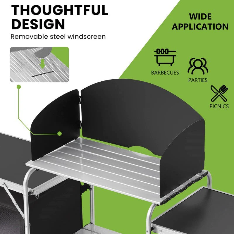 Camping Kitchen Table Portable Folding Camp Cook Table - Image 8