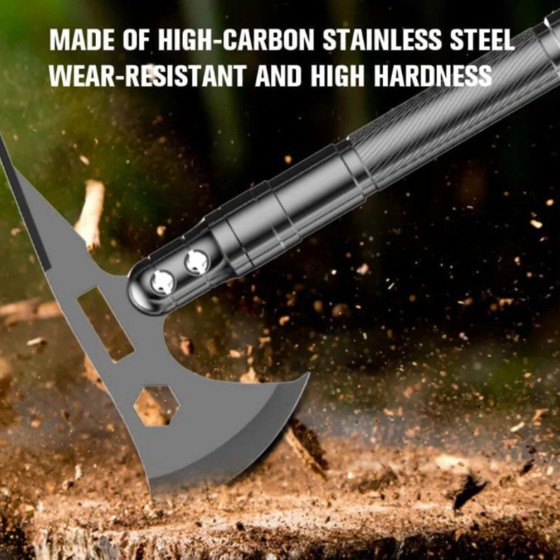 Camping Survival Shovel Axe, Multifunctional Folding High-Carbon Steel Tool Set - Image 4