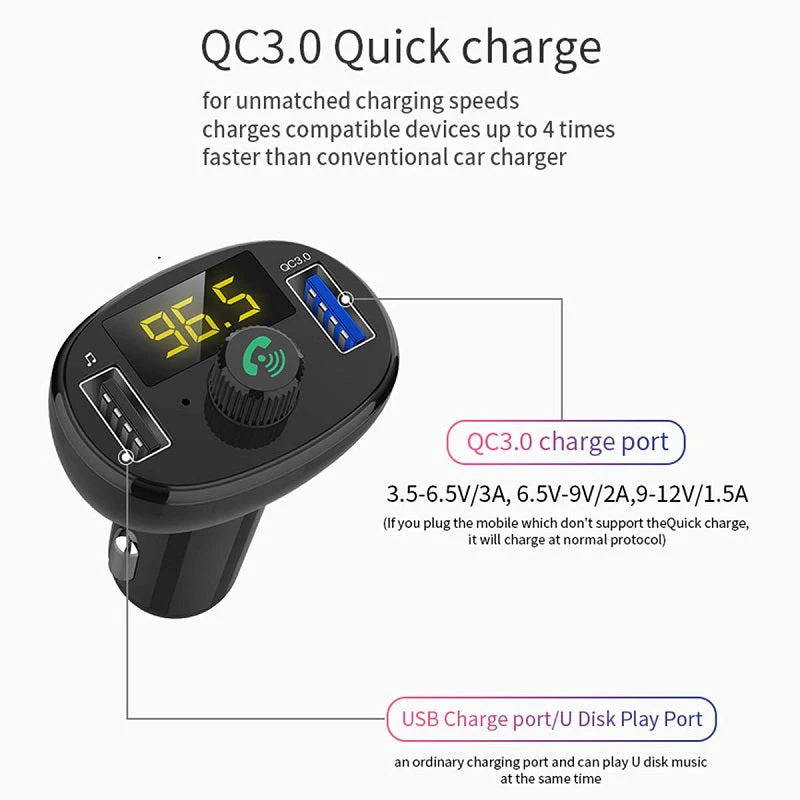 Car Bluetooth Receiver Wireless Radio Adapter Hands-Free Car Kit - Image 6