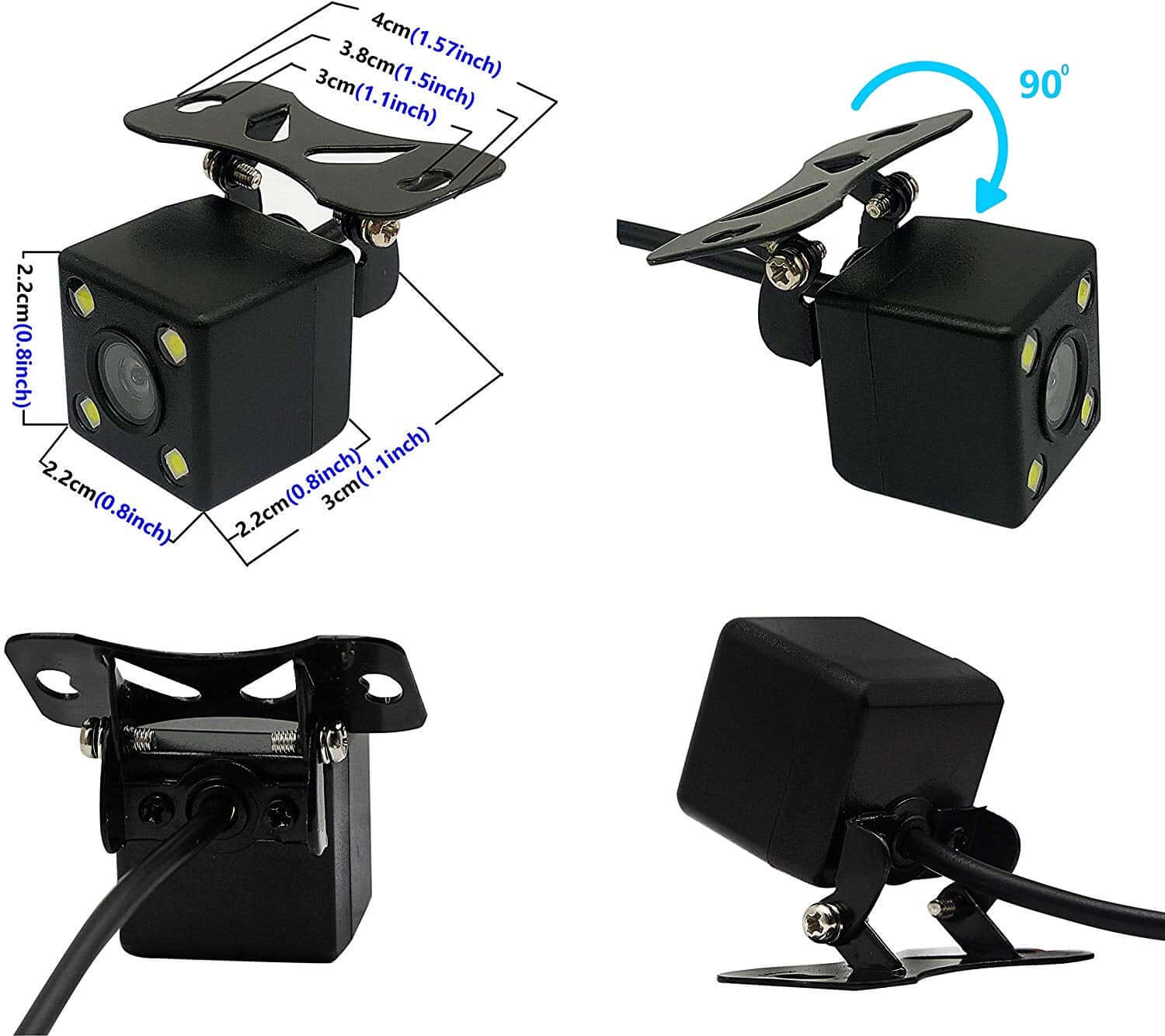 Car Rearview Reversing Camera 4 LED Night Vision - Image 6