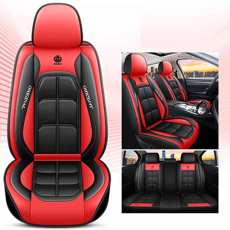 Car Seat Cover Faux Leather Cushion 5 Seater Full Set Front Rear Premium Quality - Image 2