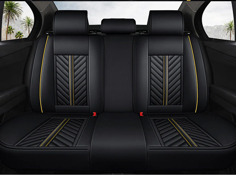 Car Seat Cover Faux Leather Cushion 5 Seater Full Set Front Rear Premium Quality - Image 2