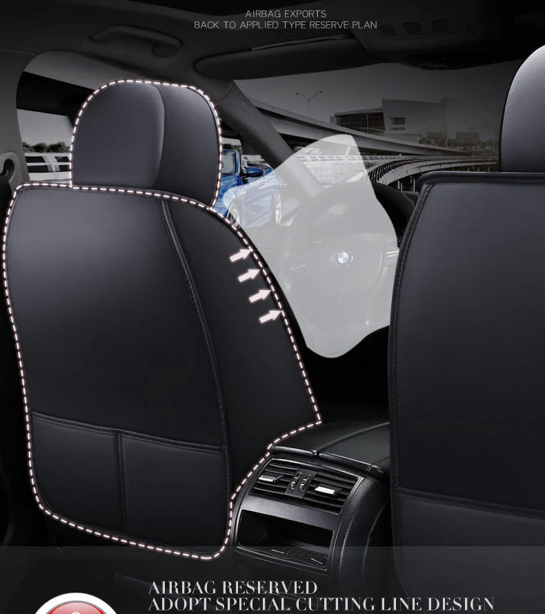 Car Seat Cover Faux Leather Cushion 5 Seater Full Set Front Rear Premium Quality - Image 3