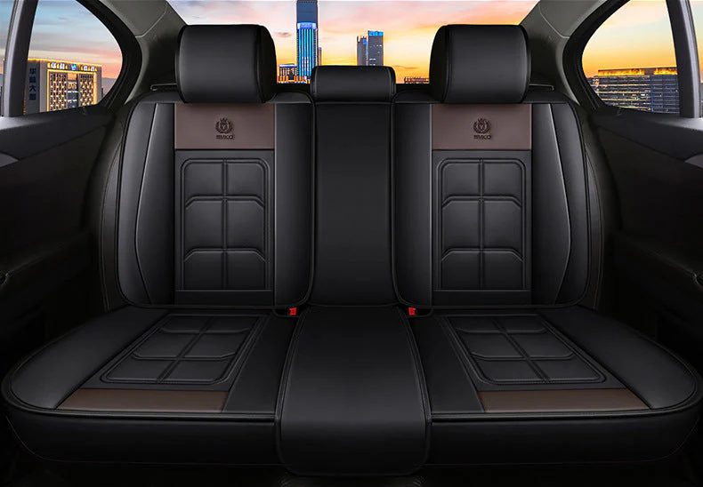 Car Seat Cover Faux Leather Cushion 5 Seater Full Set Front Rear Premium Quality - Image 6