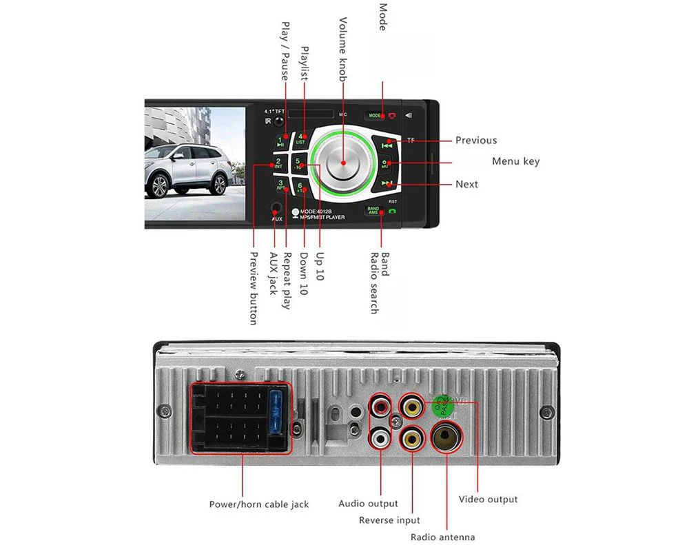 Car Stereo Bluetooth FM Audio Head Unit Player - Image 4
