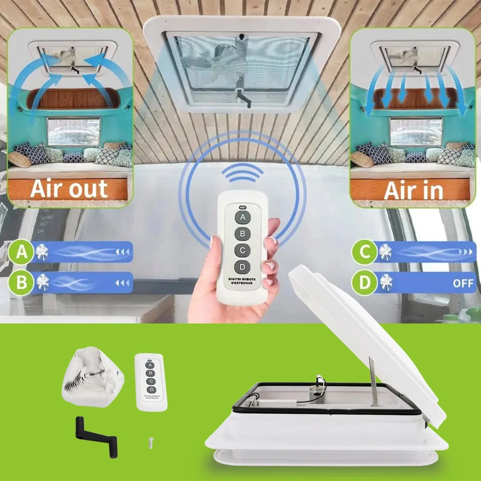 Caravan Roof Vent RV Shower Hatch - Image 12