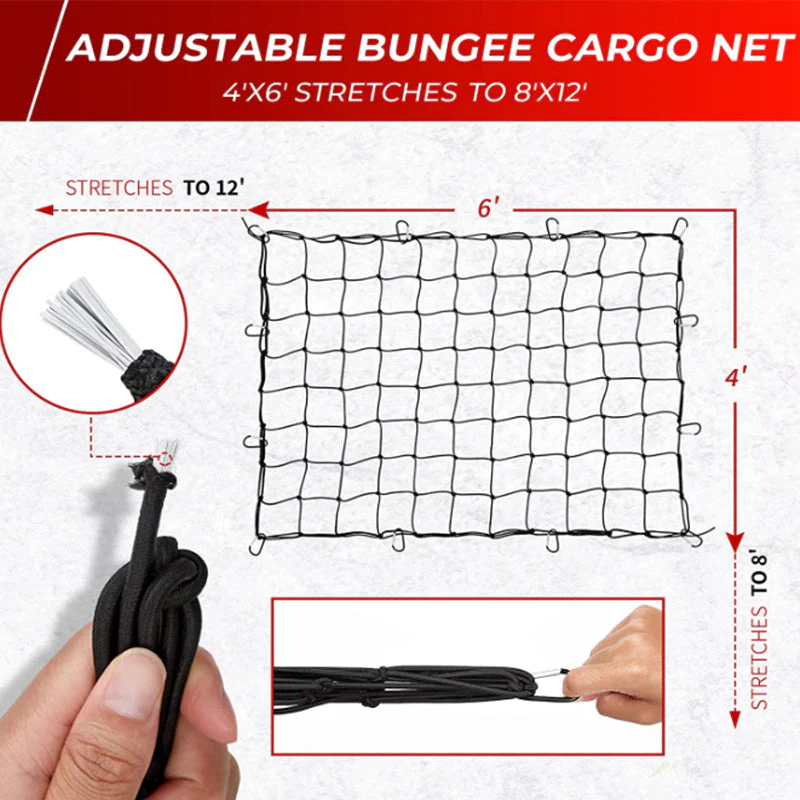 Cargo Net for Roof Rack Heavy-Duty Mesh Square Elasticated Bungee Netting - Image 3