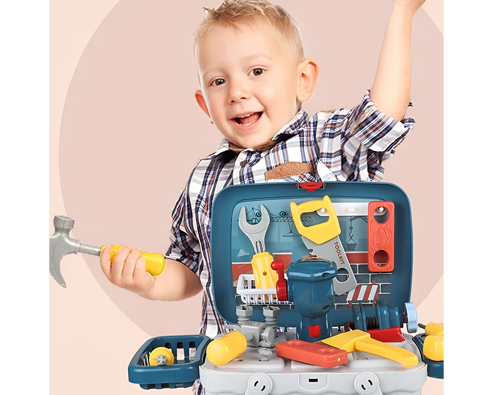 Carpenter Toy Tool Set 26pcs Carpenter Toy Tool Set with Mini Workbench for Kids - Image 3