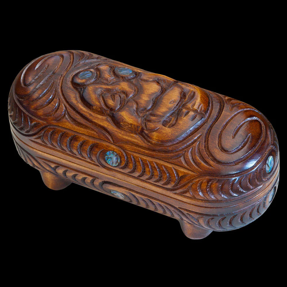 Carved Tiki Wakahuia - Image 2