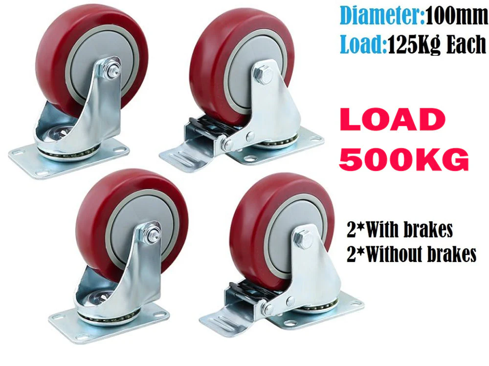 Caster Wheels Trolley Wheels Kit - Image 3