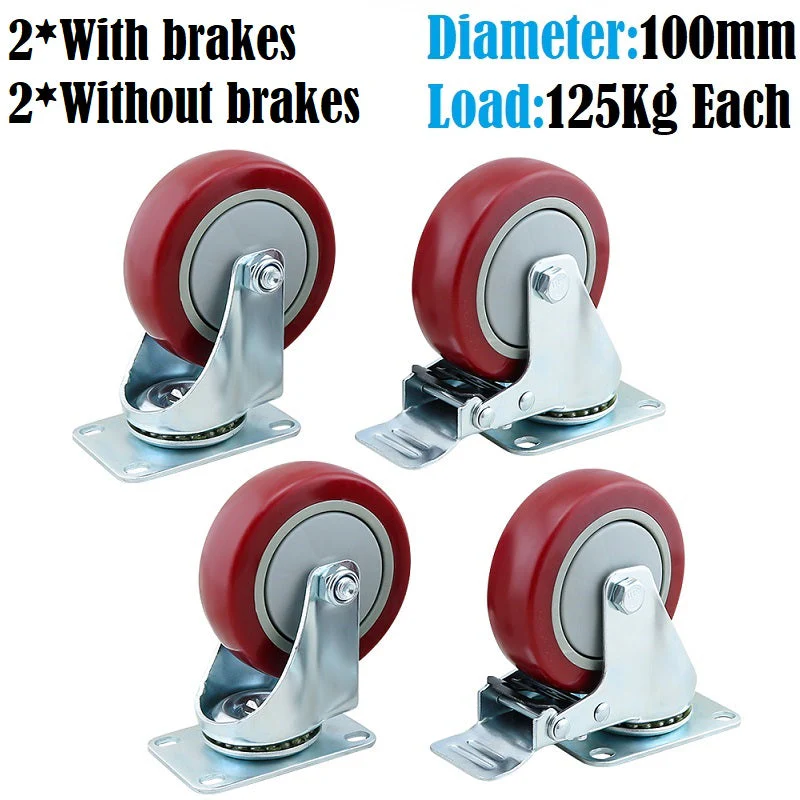 Caster Wheels Trolley Wheels Kit - Image 4