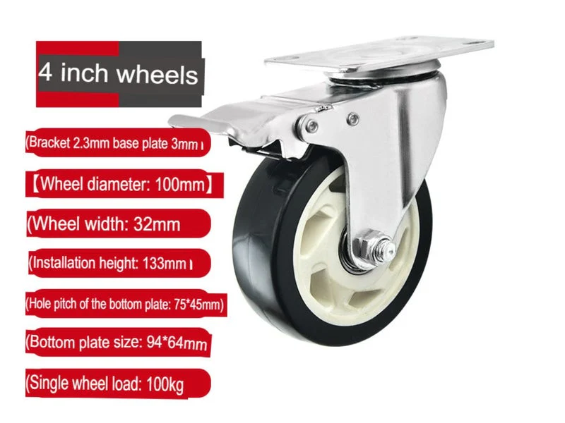 Castor Trolley Wheel with Brake - Image 12