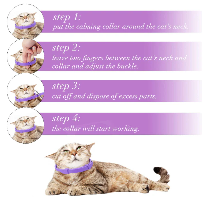 Cat Adjustable Calming Collar, Reduce Anxiety for Pets - Image 2