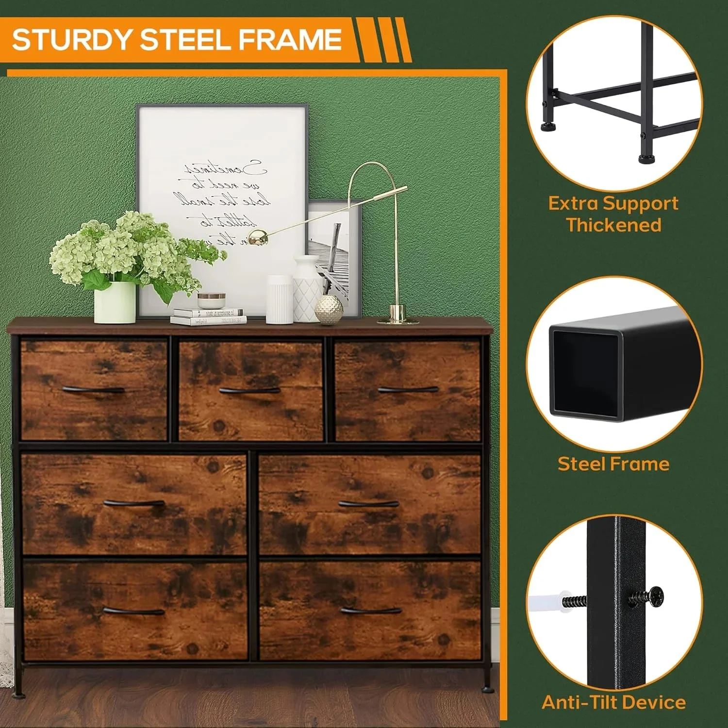 Chest of Drawers Tall boy 7 Drawers tallboy - Image 6