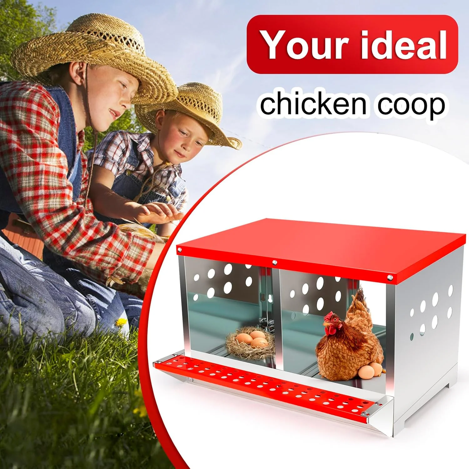 Chicken Nesting Box with 2 Nests - Image 5