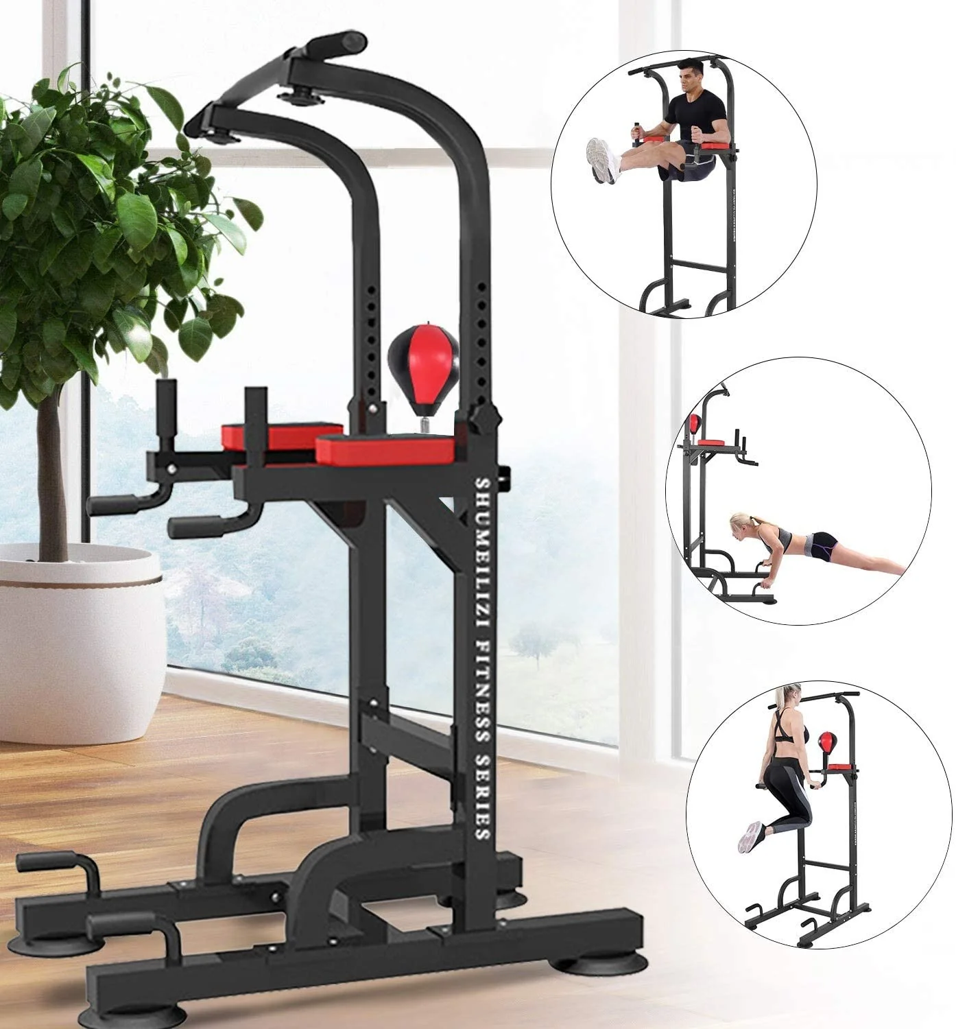 Chin Up Pull Up Chin Up Station Power Tower with Boxing - Image 3