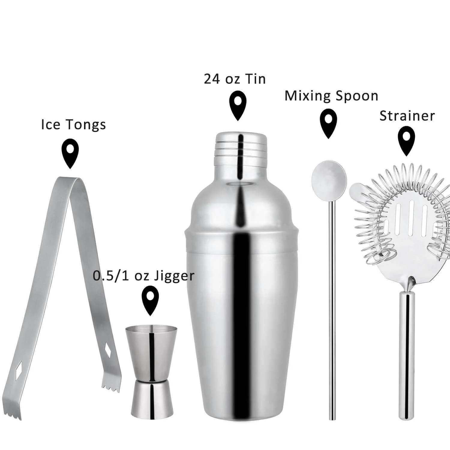 Cocktail Shaker 750Ml Set Bar Drink Mixer Kit Stainless Steel - Image 3