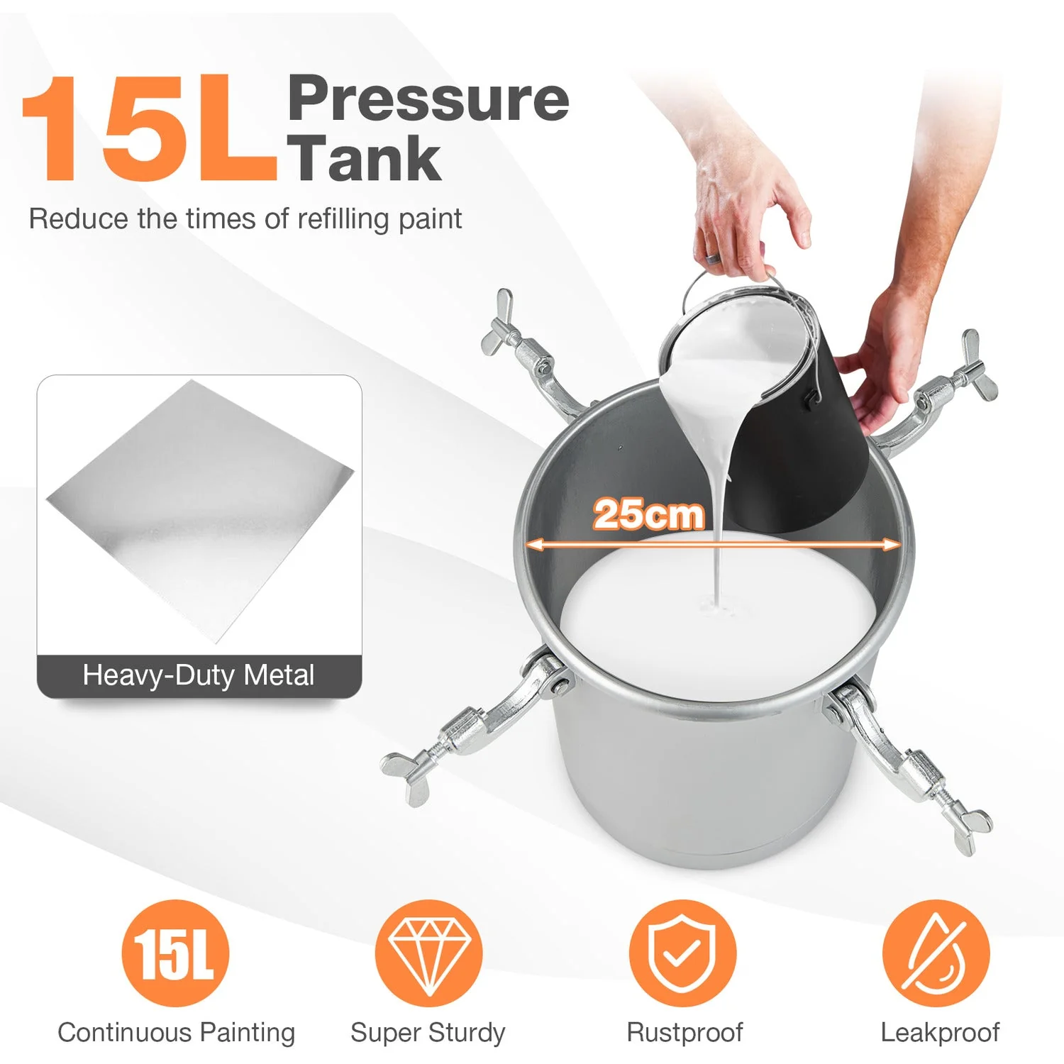 Commercial Paint Sprayer Pressure Tank Paint Spray 15L - Image 8