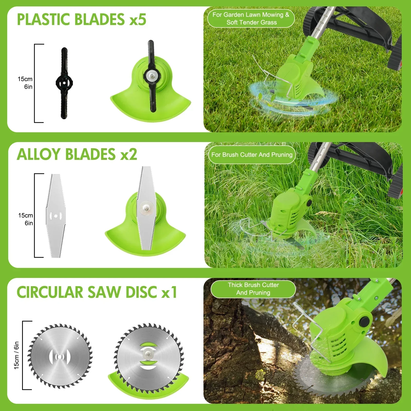 Cordless Electric Grass String Trimmer Lawn Cutter Brush Mower Whipper Snipper - Image 4