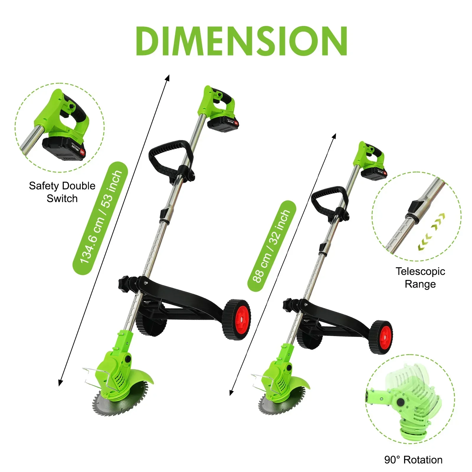 Cordless Electric Grass String Trimmer Lawn Cutter Brush Mower Whipper Snipper - Image 5
