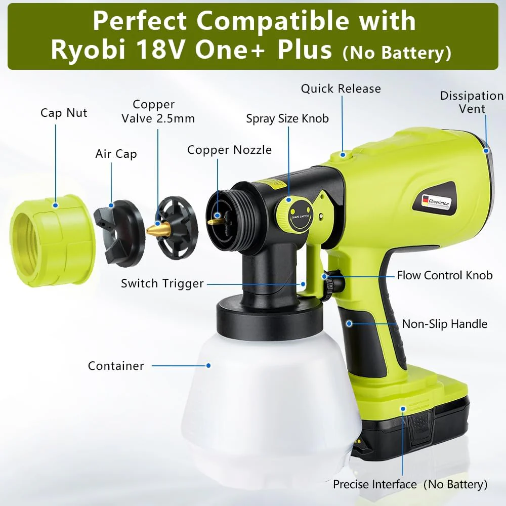 For Ryobi Cordless Spray Gun Paint Sprayer - Image 7