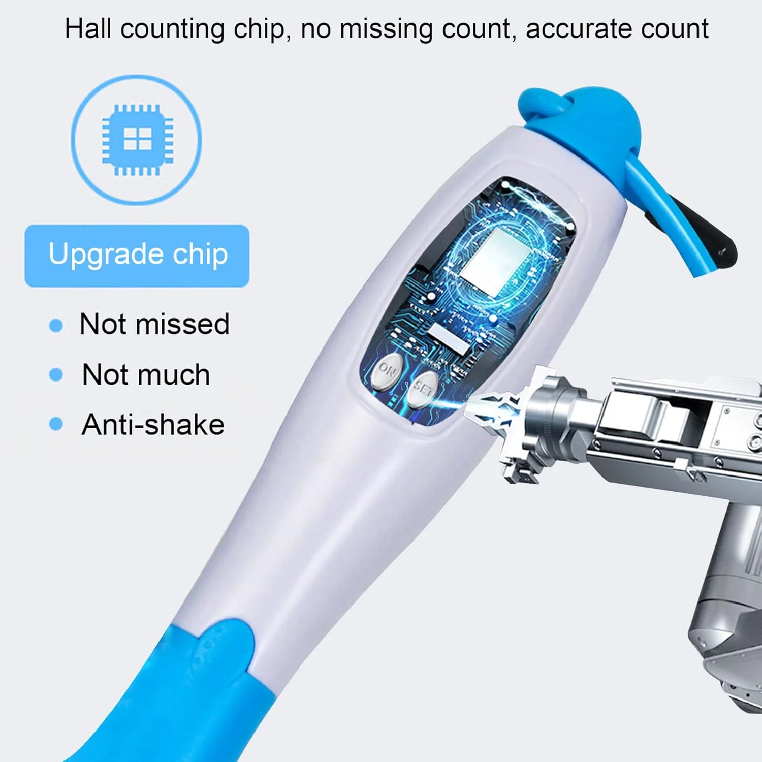 Cordless Skipping Digital Jump Rope (Blue/White) - Image 6