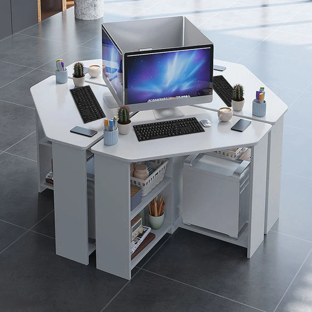 Study Desk Triangular Corner Computer Desk - Image 10