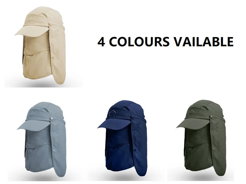 DARK GREY Sun Hat Wide Brim Bucket Hats Outdoor Fishing Hiking Cap UV Protection - Image 7