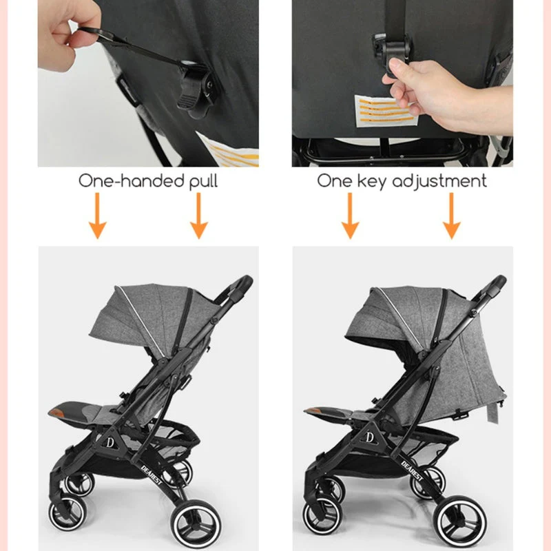 Dearst Four Wheels Lightweight Folding Baby Stroller with Footmuff, Raincover and more-Black - Image 8