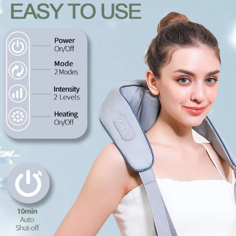 Deep Kneading Neck and Shoulder Massager with Heat 5D Cordless Mini Shiatsu Neck - Image 7