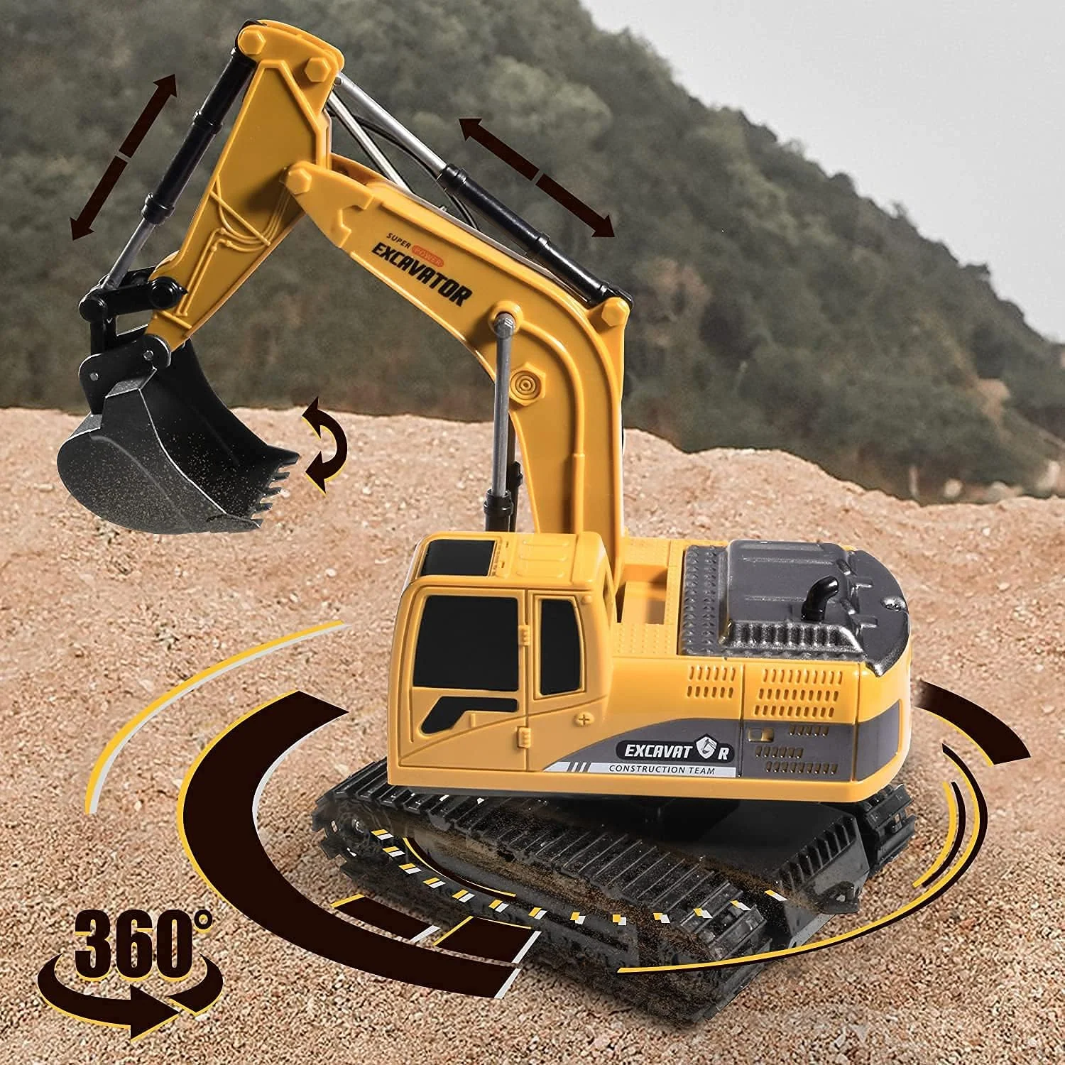 Digger Excavator Kids Riding Toys Ride-On Car Toy Truck Toddler - Image 10