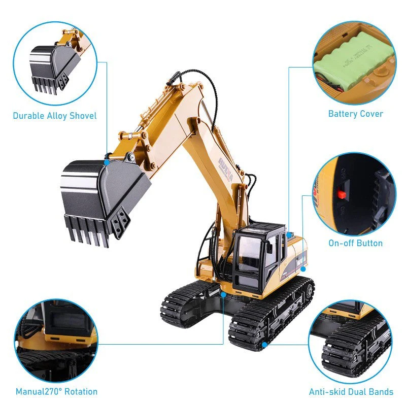 Digger Excavator Juniors Riding Toys Ride-On Car Toy Truck Toddler - Image 5