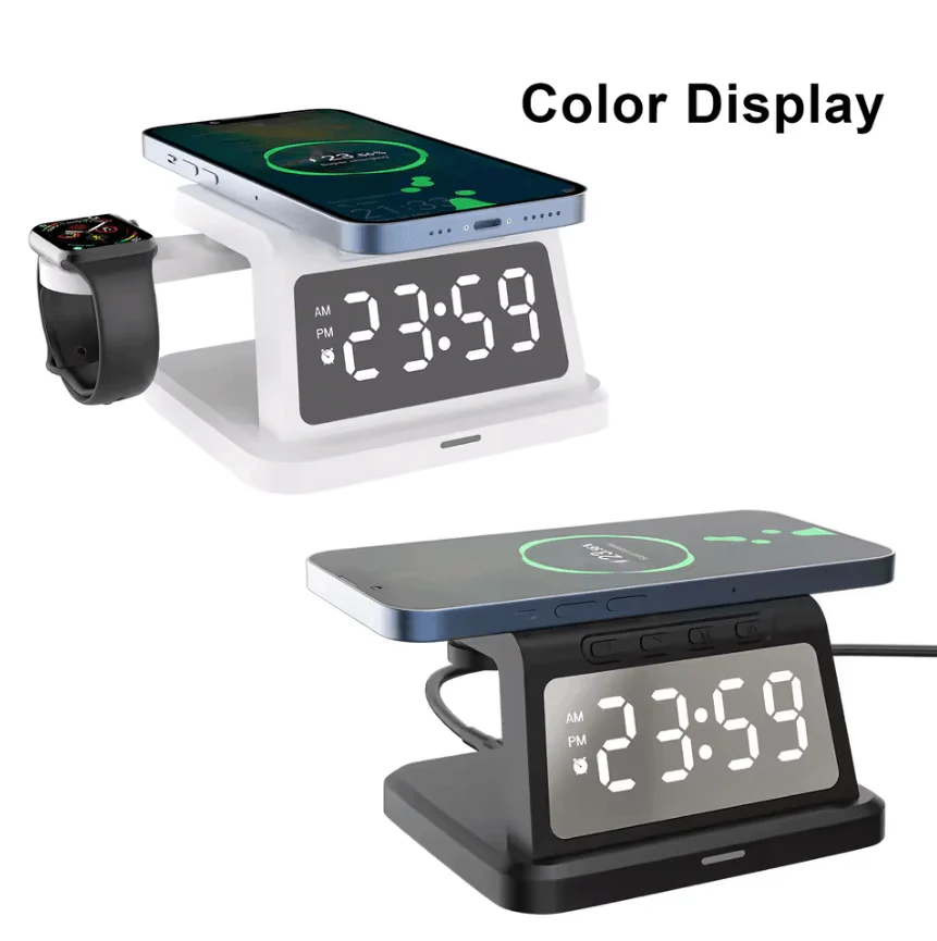 Digital Alarm Clock Wireless Charger – 3W/5W/7.5W/10W Multifunction Charger - Image 2