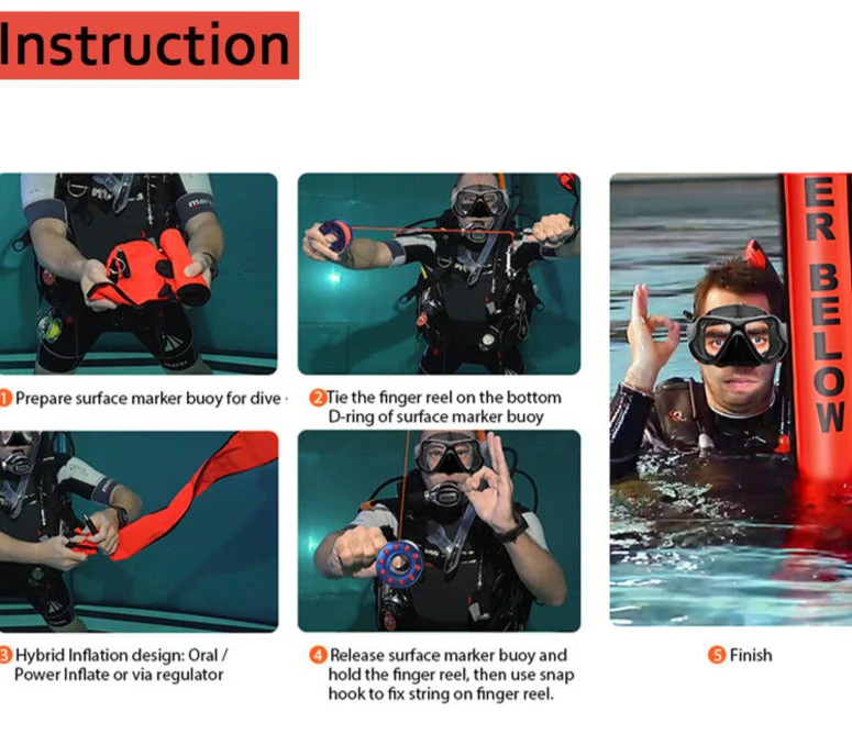 Dive Safety 120cm Surface Marker Buoy Pink - Image 7