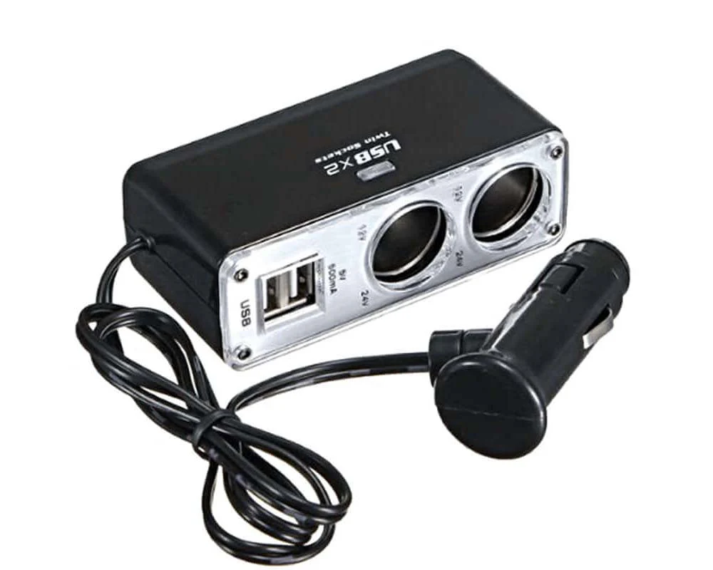 Double Usb Port 2 Way Car Cigarette Lighter Socket Splitter Charger - Image 5